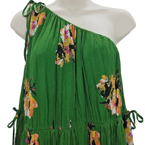 Revolve A.L.C. Womans size 4 Tenley Floral Midi Dress Green Pockets 100% Silk - Picture 2 of 8